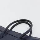 CELINE Luggage Micro Shopper Hand Bag Leather Navy Gold Auth 181820M-8