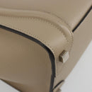 CELINE Luggage Micro Shopper Hand Bag Leather Beige Silver Auth 181821M-16