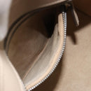 CELINE Luggage Micro Shopper Hand Bag Leather Beige Silver Auth 181821M-23