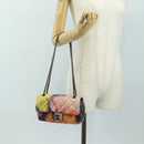 CHANEL Matelasse 22 Chain Shoulder Bag Lamb Skin Multicolor CC Auth 181824SM-26