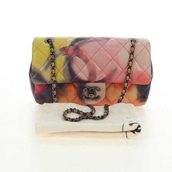 CHANEL Matelasse 22 Chain Shoulder Bag Lamb Skin Multicolor CC Auth 181824SM