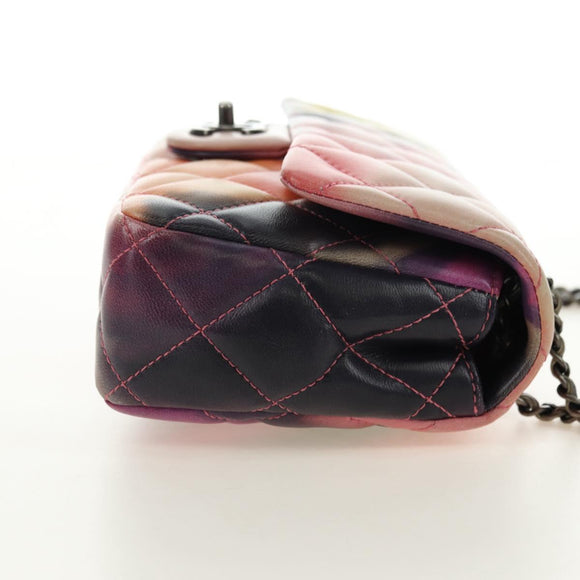 CHANEL Matelasse 22 Chain Shoulder Bag Lamb Skin Multicolor CC Auth 181824SM
