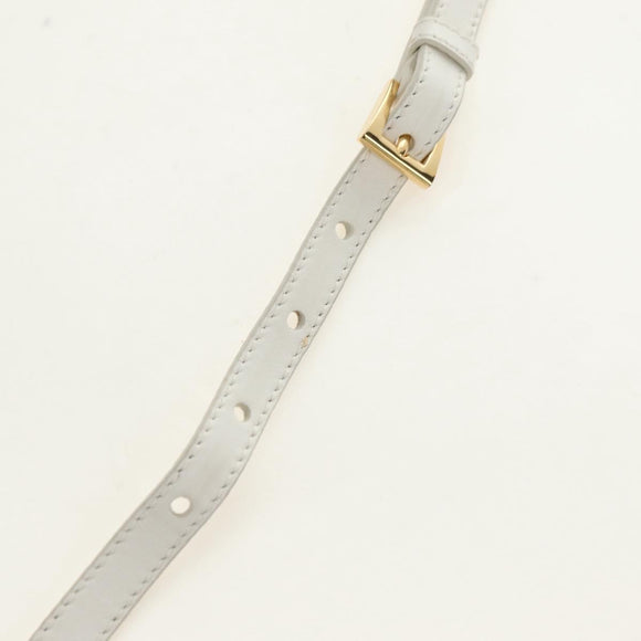PRADA Hand Bag Rattan 2way White Gold Auth 181826SM