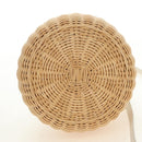PRADA Hand Bag Rattan 2way White Gold Auth 181826SM-5