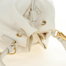 PRADA Hand Bag Rattan 2way White Gold Auth 181826SM-6