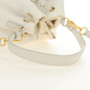 PRADA Hand Bag Rattan 2way White Gold Auth 181826SM-7