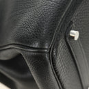 HERMES Birkin 35 Handtas Taurillon Leder Zwart Zilver Auth 181827SM-10