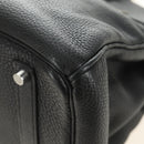 HERMES Birkin 35 Handtas Taurillon Leder Zwart Zilver Auth 181827SM-11