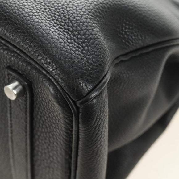HERMES Birkin 35 Handtas Taurillon Leder Zwart Zilver Auth 181827SM
