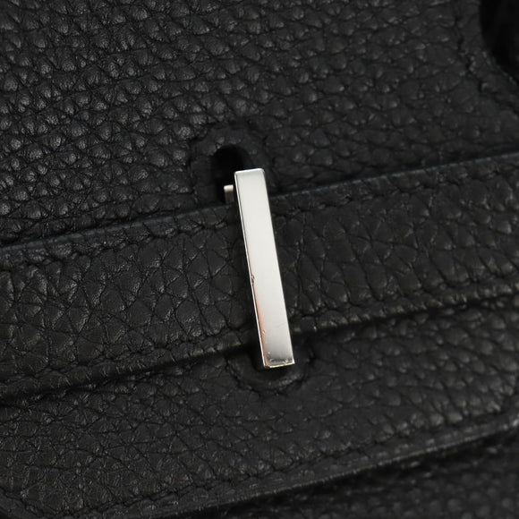 HERMES Birkin 35 Handtas Taurillon Leder Zwart Zilver Auth 181827SM