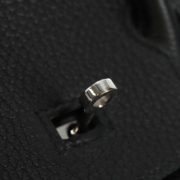HERMES Birkin 35 Handtas Taurillon Leder Zwart Zilver Auth 181827SM