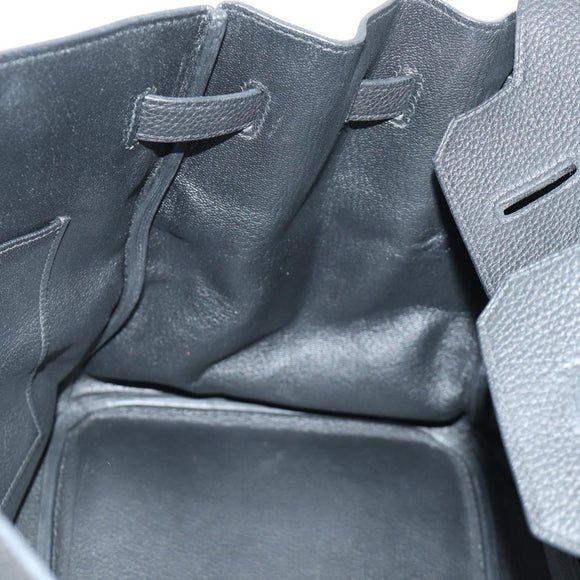 HERMES Birkin 35 Handtas Taurillon Leder Zwart Zilver Auth 181827SM