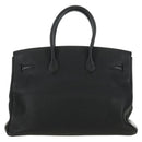 HERMES Birkin 35 Handtas Taurillon Leder Zwart Zilver Auth 181827SM-3