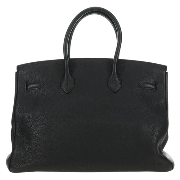 HERMES Birkin 35 Handtas Taurillon Leder Zwart Zilver Auth 181827SM