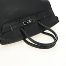 HERMES Birkin 35 Handtas Taurillon Leder Zwart Zilver Auth 181827SM-6