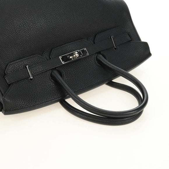 HERMES Birkin 35 Handtas Taurillon Leder Zwart Zilver Auth 181827SM
