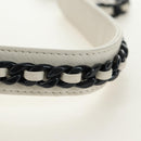 CHANEL Matelasse Chain Shoulder Bag Lamb Skin 2way White Silver CC Auth 181828M-15