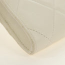 CHANEL Matelasse Chain Shoulder Bag Lamb Skin 2way White Silver CC Auth 181828M-17
