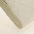CHANEL Matelasse Chain Shoulder Bag Lamb Skin 2way White Silver CC Auth 181828M-19