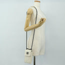 CHANEL Matelasse Chain Shoulder Bag Lamb Skin 2way White Silver CC Auth 181828M-28