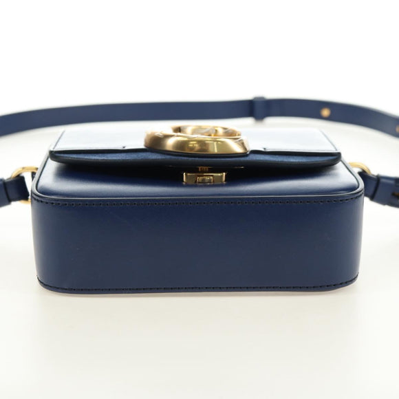 Chloe Chloe C Hand Bag Leather 2way Blue Gold Auth 181830M