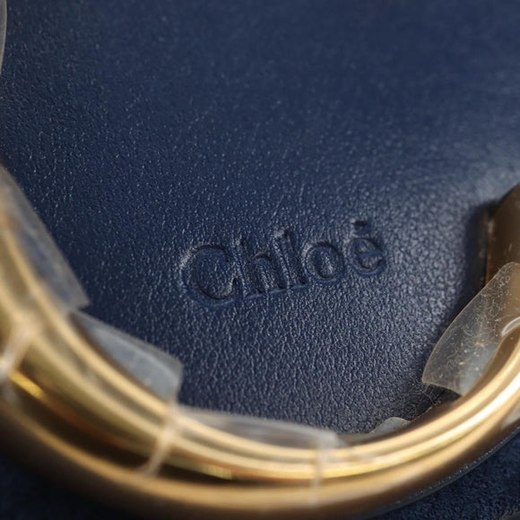 Chloe Chloe C Hand Bag Leather 2way Blue Gold Auth 181830M