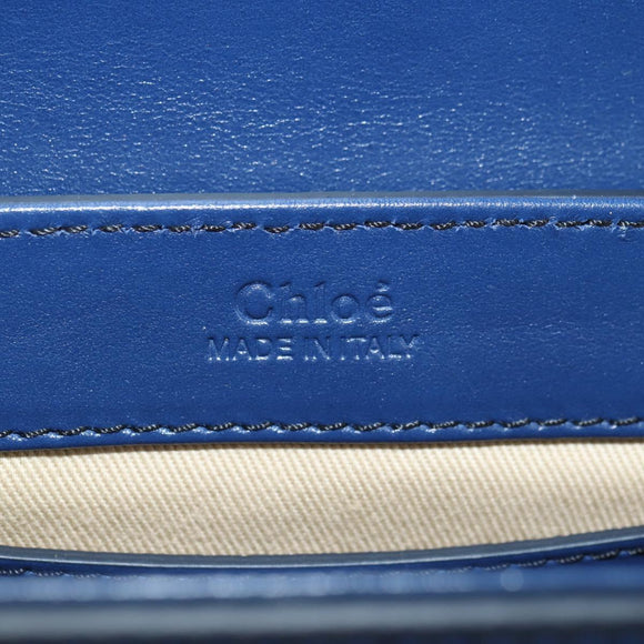Chloe Chloe C Hand Bag Leather 2way Blue Gold Auth 181830M