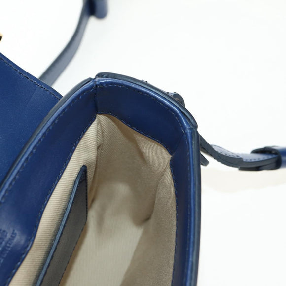 Chloe Chloe C Hand Bag Leather 2way Blue Gold Auth 181830M
