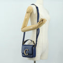 Chloe Chloe C Hand Bag Leather 2way Blue Gold Auth 181830M-27