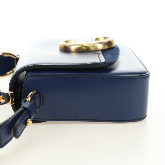 Chloe Chloe C Hand Bag Leather 2way Blue Gold Auth 181830M