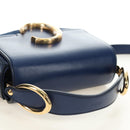 Chloe Chloe C Hand Bag Leather 2way Blue Gold Auth 181830M-6