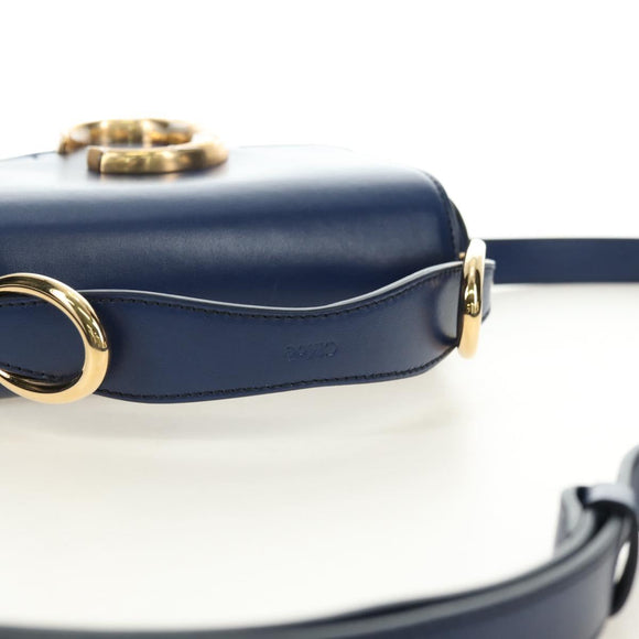 Chloe Chloe C Hand Bag Leather 2way Blue Gold Auth 181830M