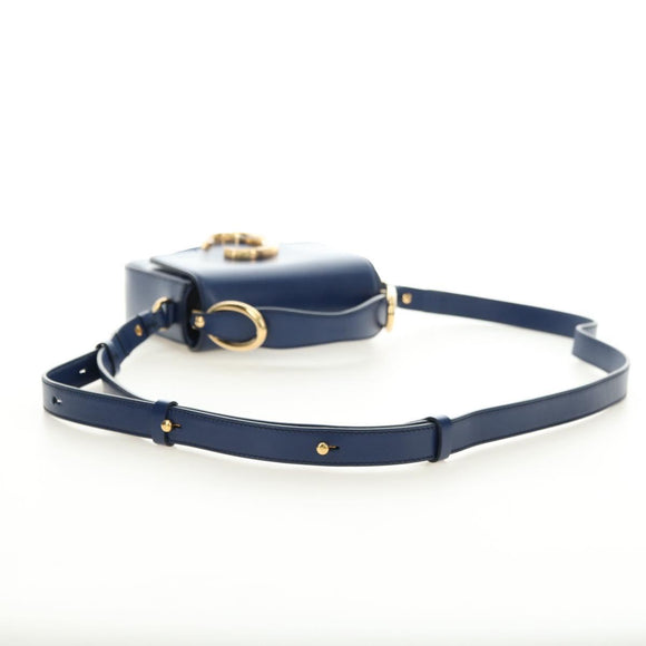 Chloe Chloe C Hand Bag Leather 2way Blue Gold Auth 181830M