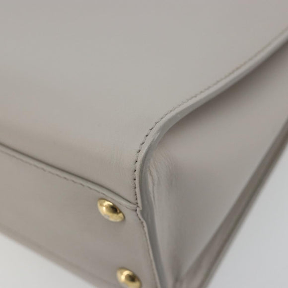 Salvatore Ferragamo Gancini Handtasche Leder Grau Gold Original 181831A