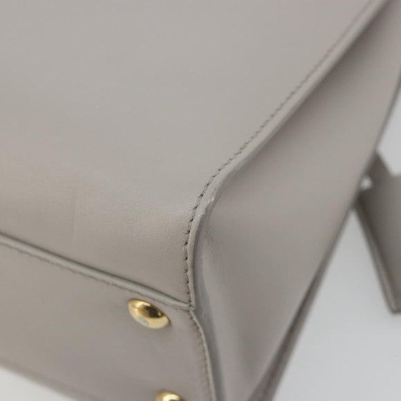 Salvatore Ferragamo Gancini Handtasche Leder Grau Gold Original 181831A
