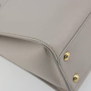 Salvatore Ferragamo Gancini Handtasche Leder Grau Gold Original 181831A-16