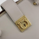 Salvatore Ferragamo Gancini Handtasche Leder Grau Gold Original 181831A-17