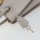 Salvatore Ferragamo Gancini Handtasche Leder Grau Gold Original 181831A-10