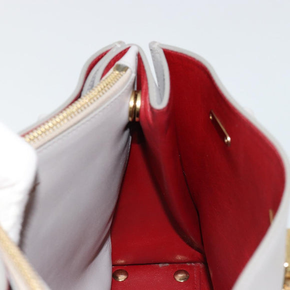 Salvatore Ferragamo Gancini Handtasche Leder Grau Gold Original 181831A