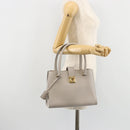 Salvatore Ferragamo Gancini Handtasche Leder Grau Gold Original 181831A-24