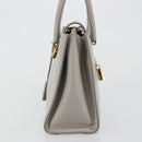 Salvatore Ferragamo Gancini Handtasche Leder Grau Gold Original 181831A-3