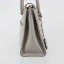 Salvatore Ferragamo Gancini Handtasche Leder Grau Gold Original 181831A-4