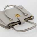 Salvatore Ferragamo Gancini Handtasche Leder Grau Gold Original 181831A-6
