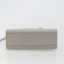 Salvatore Ferragamo Gancini Handtasche Leder Grau Gold Original 181831A-5