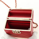 CHANEL Matelasse Chain Shoulder Bag Lamb Skin Red Gold CC Auth 181834SAM-19