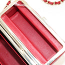 CHANEL Matelasse Chain Shoulder Bag Lamb Skin Red Gold CC Auth 181834SAM-9