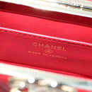 CHANEL Matelasse Chain Shoulder Bag Lamb Skin Red Gold CC Auth 181834SAM-20