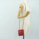 CHANEL Matelasse Chain Shoulder Bag Lamb Skin Red Gold CC Auth 181834SAM-26