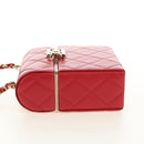 CHANEL Matelasse Chain Shoulder Bag Lamb Skin Red Gold CC Auth 181834SAM-3