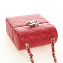 CHANEL Matelasse Chain Shoulder Bag Lamb Skin Red Gold CC Auth 181834SAM-6